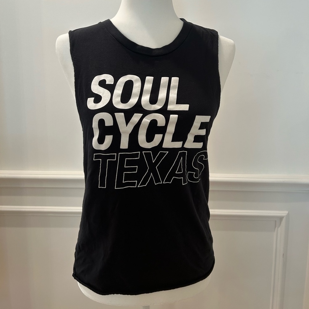 Soul Cycle tank black with white print size small
